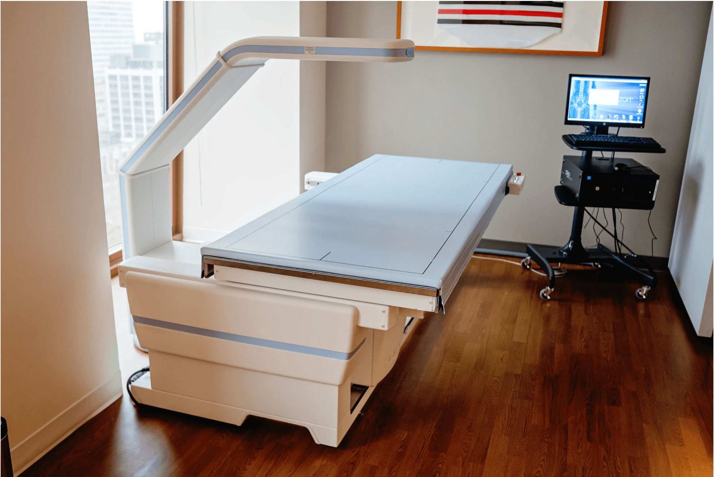 DXA machine used for advanced body composition analysis in Harper Health fitness testing.