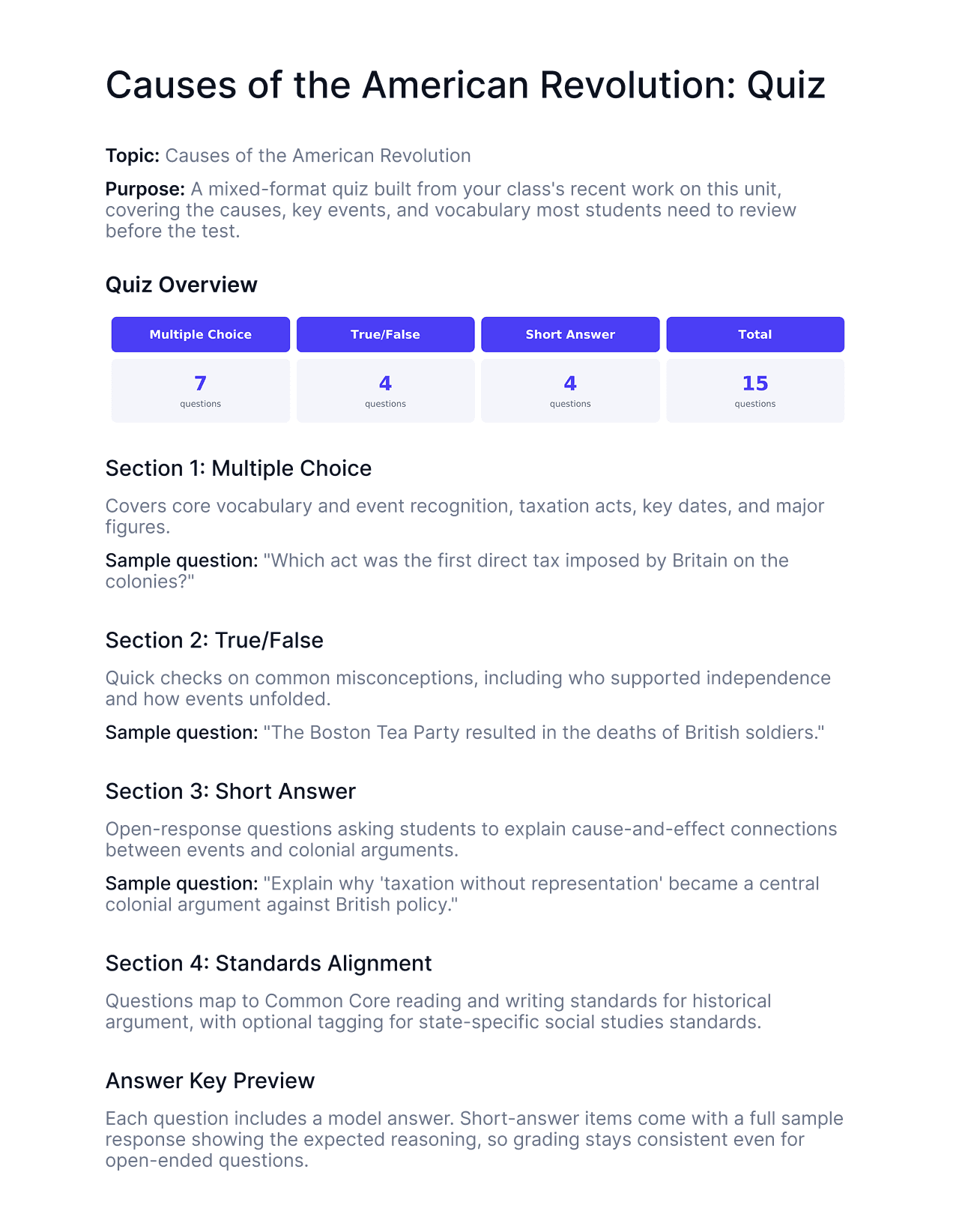 Document editor page showing a resource titled “Resource development: Revising a non-exemplar student response,” with task instructions, a sample paragraph about social media, and guiding questions displayed in a clean text layout.