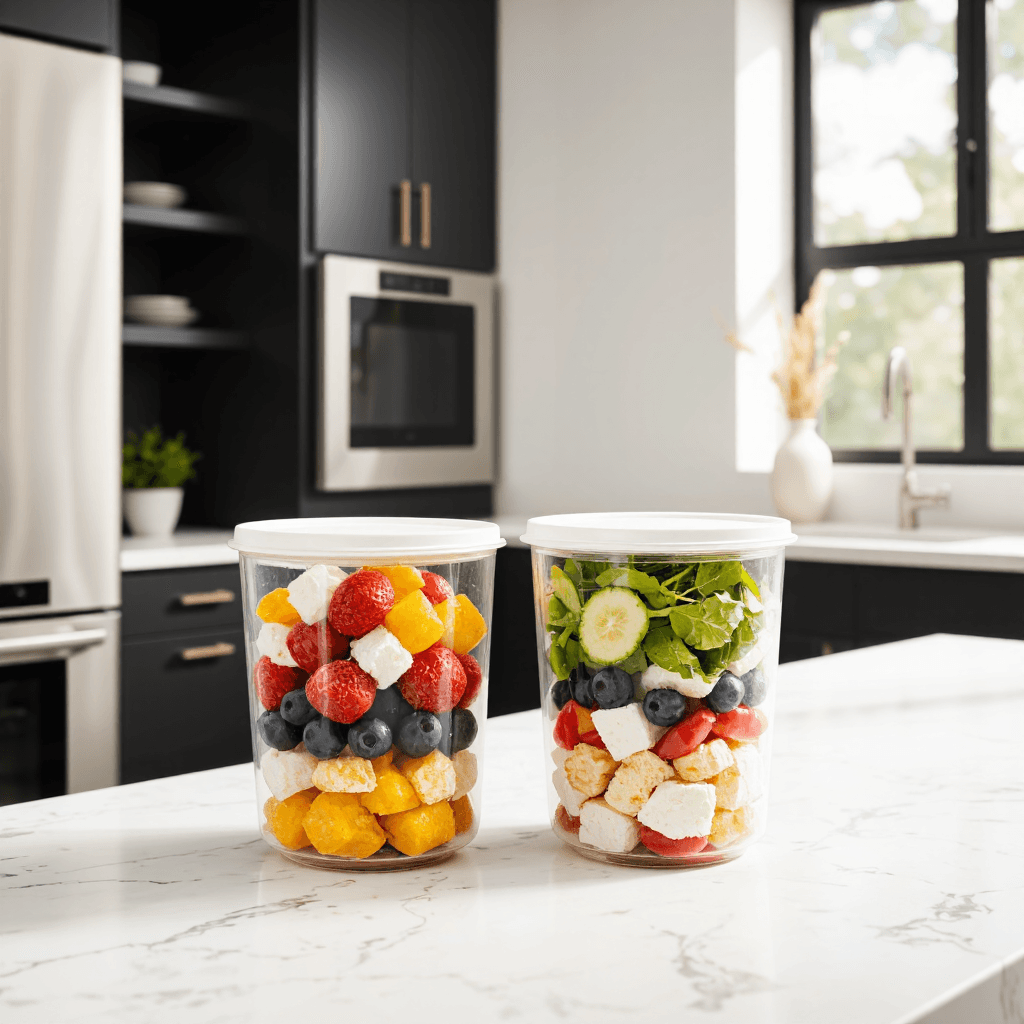 product photography of set of storage containers