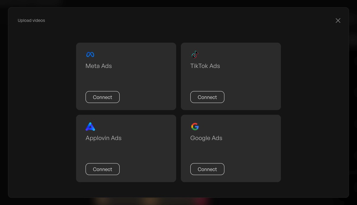 Upload video and connect ads