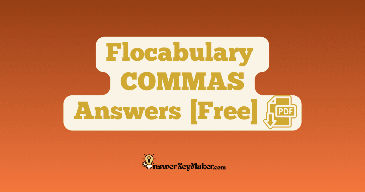 Flocabulary COMMAS Quiz Read & Respond Answer Key PDF