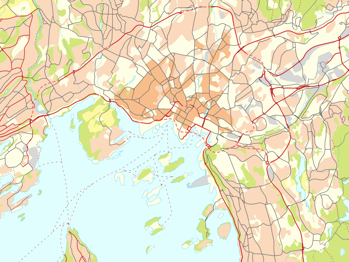 Kart over Oslo og indre Oslofjord