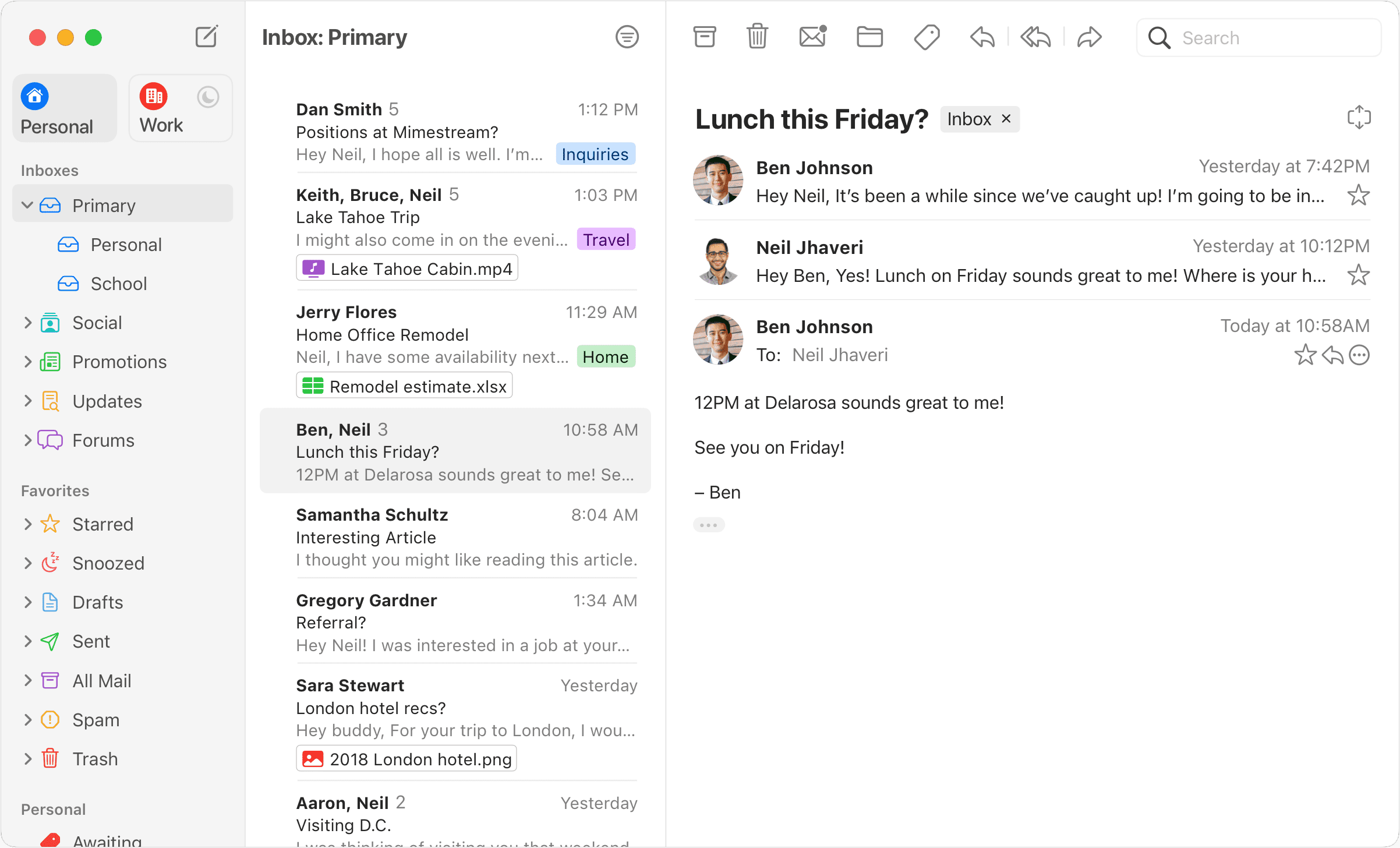 mimestream app screenshot