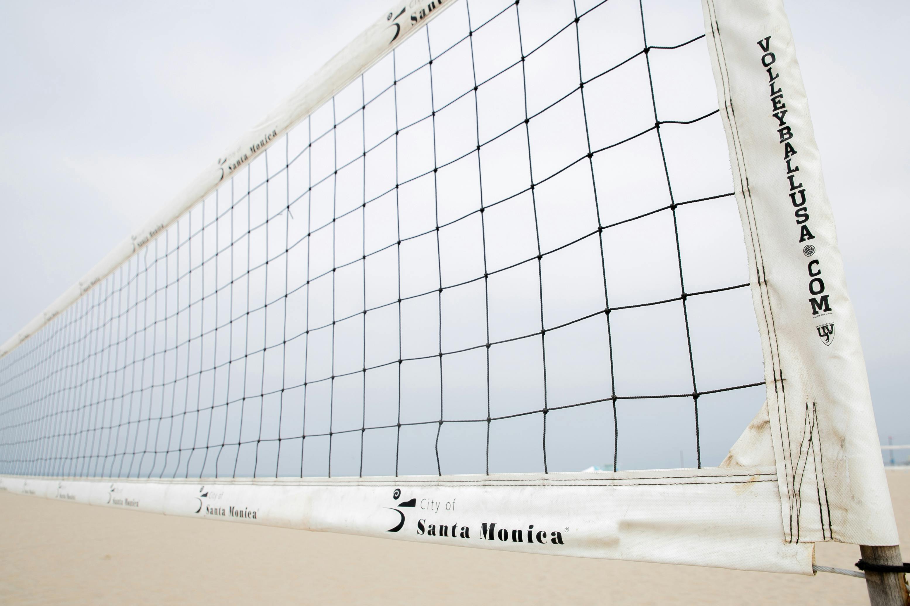 A beach volleyball net
