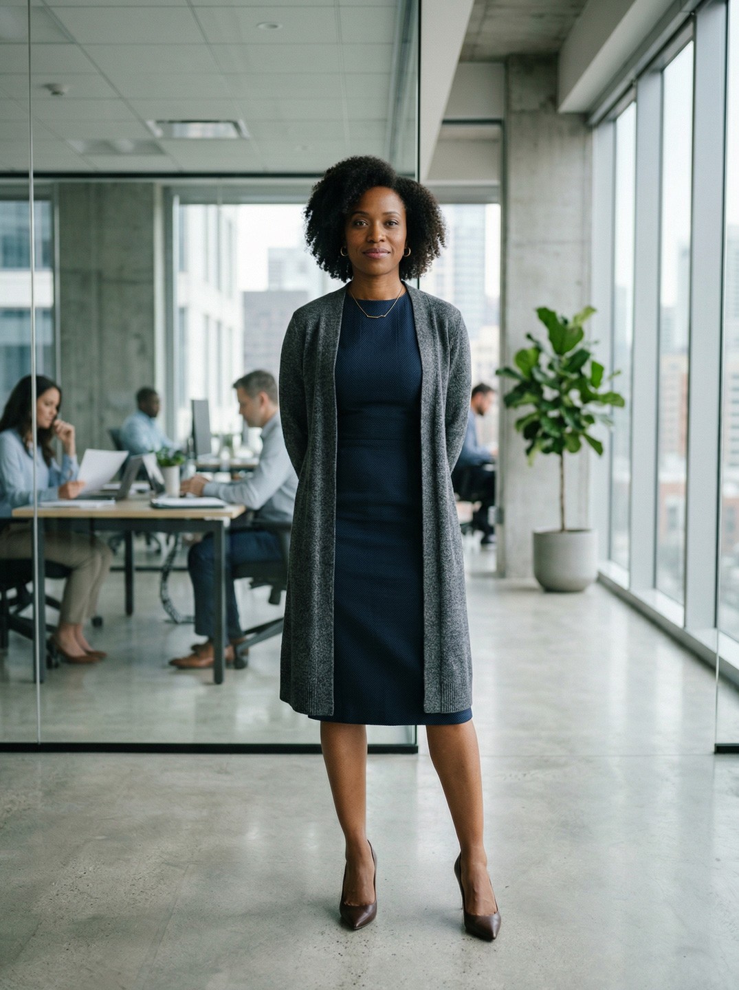 Financial institution professional in corporate office