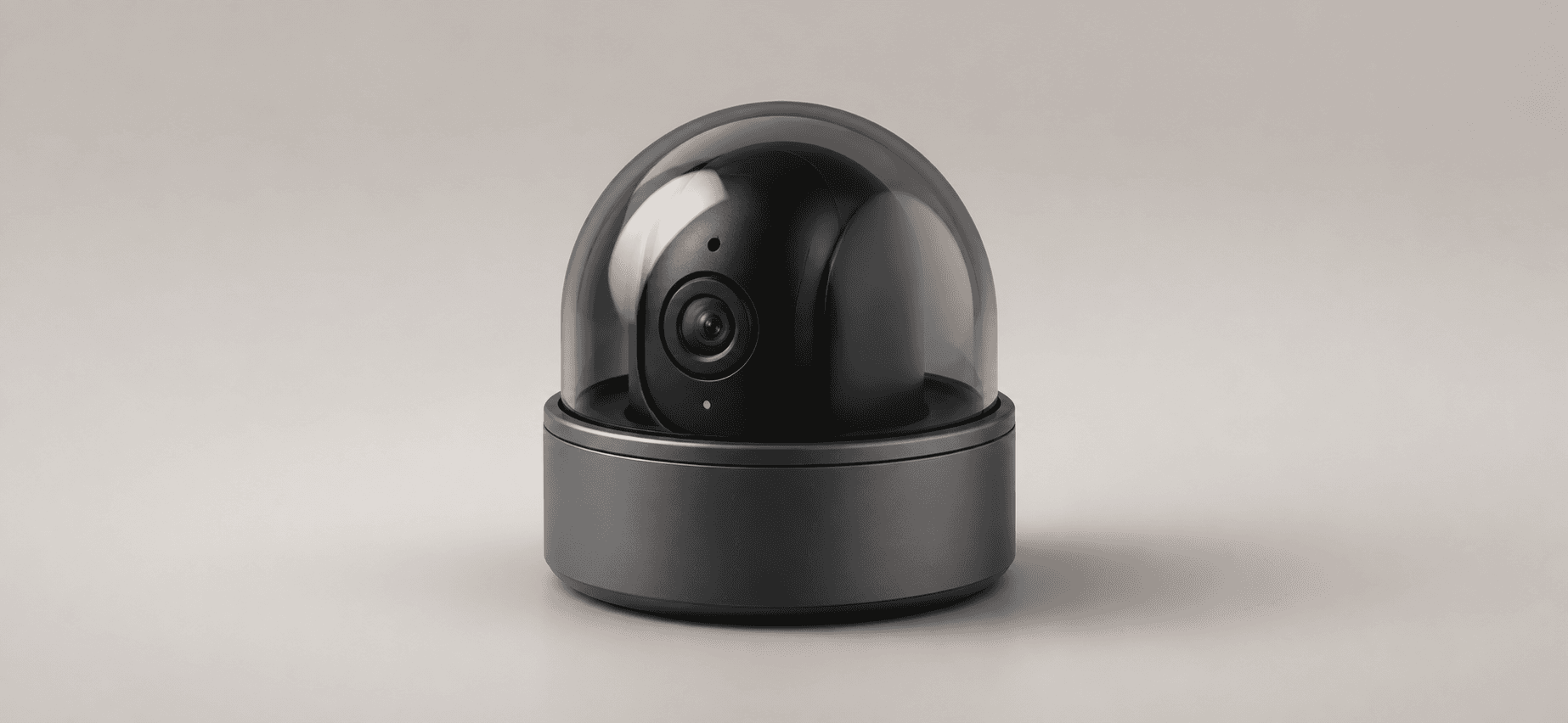 Smart security camera under a transparent polycarbonate dome