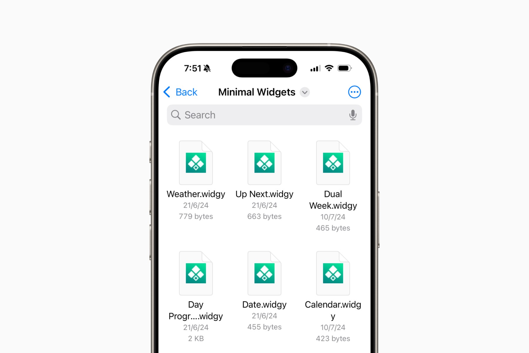 Widgy file in the Files app