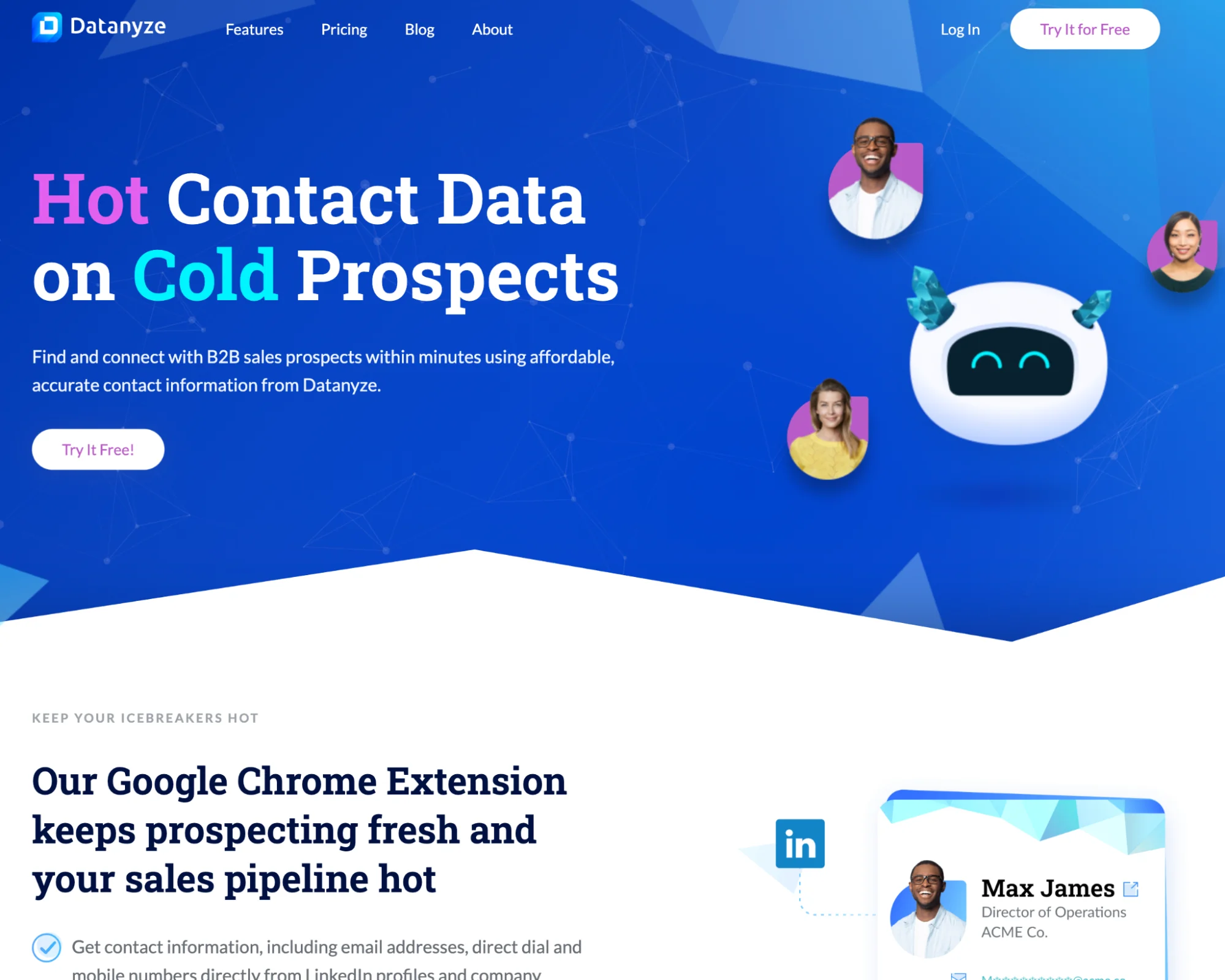 Datanyze homepage: technographic data and tech-stack tracking for B2B targeting