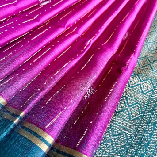 Orchid Purple Silk Saree With Jasmine Zari Motif