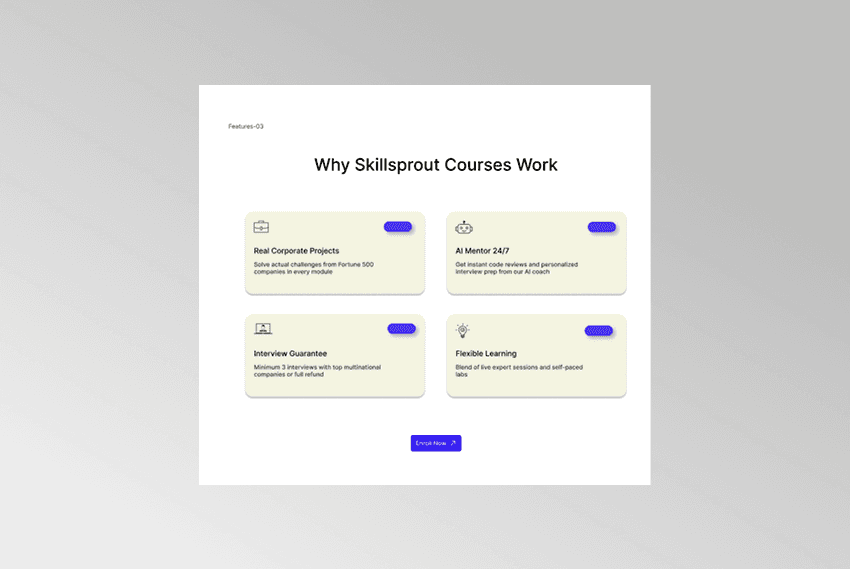 Ui Design of features Section