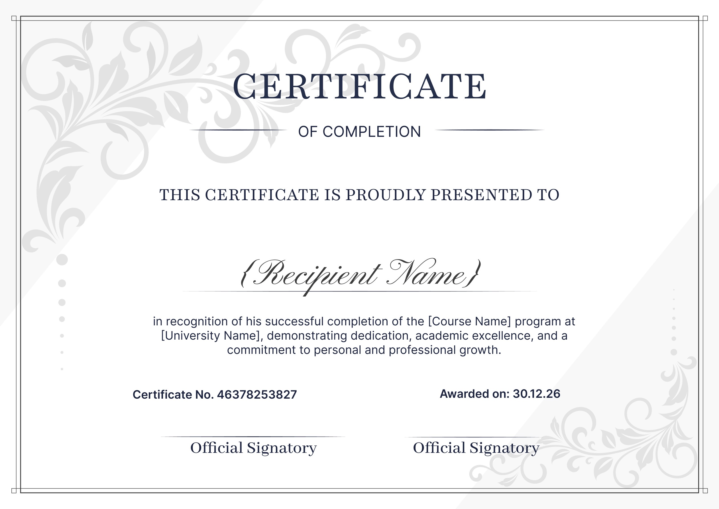 Wauld - Elegant and professional Graduation certificate
