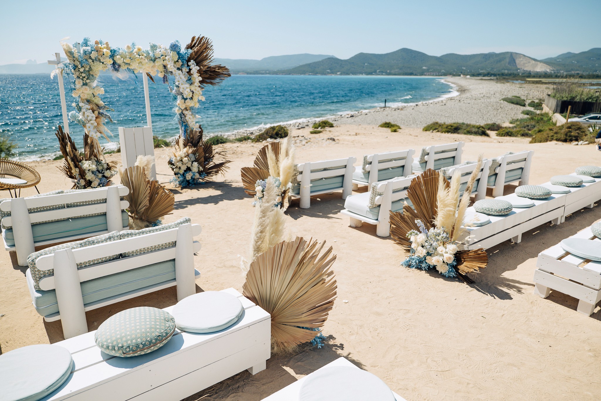 Bohemian wedding decor in Ibiza