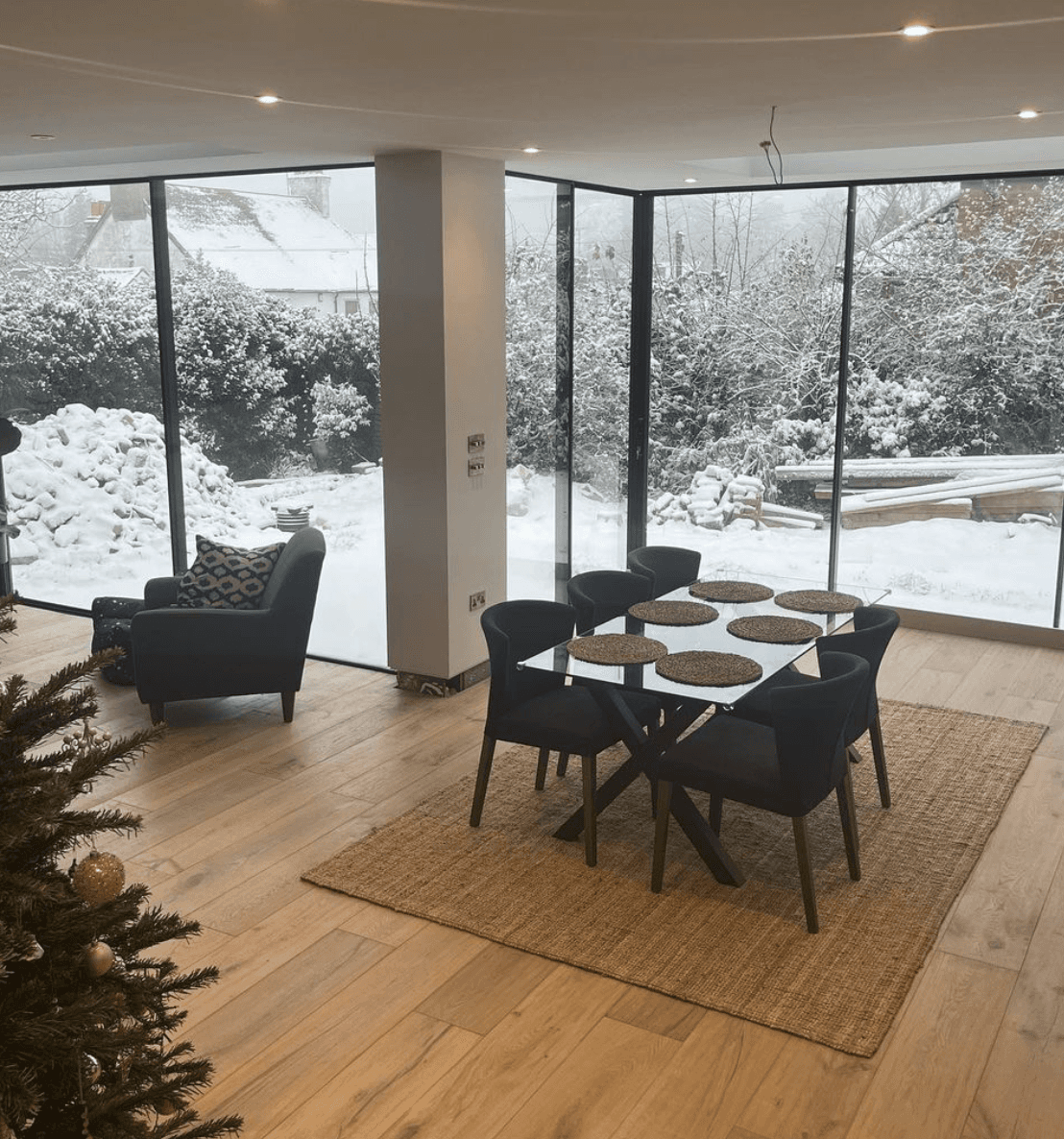 Snowy interior of a house