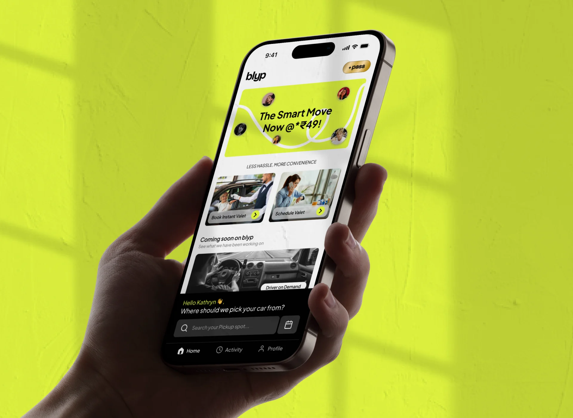 Valet parking mobile app UI design for seamless booking experience