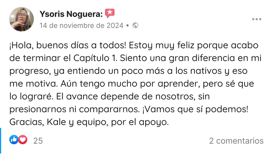 Testimonio de estudiante 1