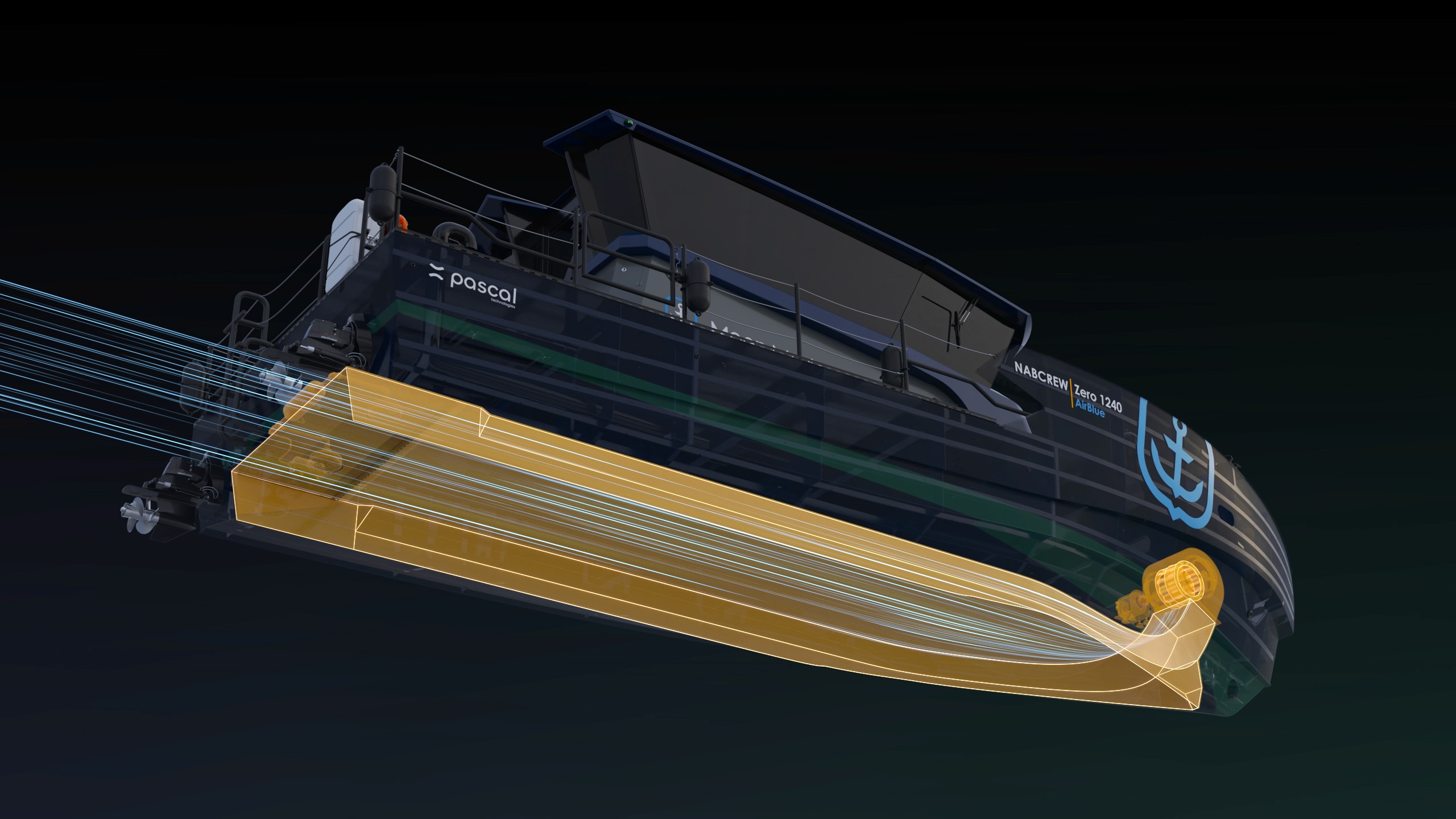 Computer visualization of the AirHull technology in action