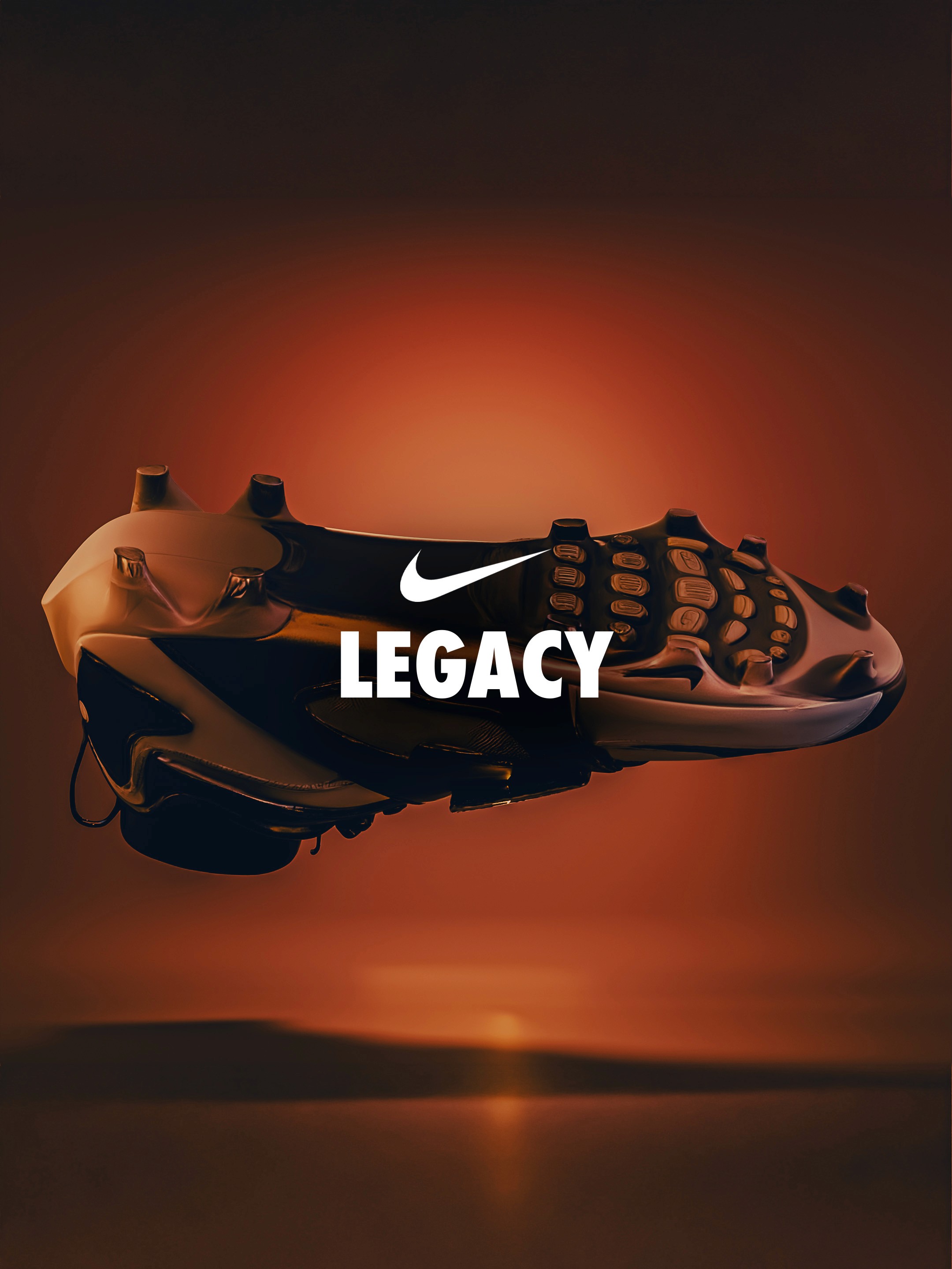 Visuel produit Nike Air Diamond Turf sur fond orange, création graphique réalisée à Colmar.