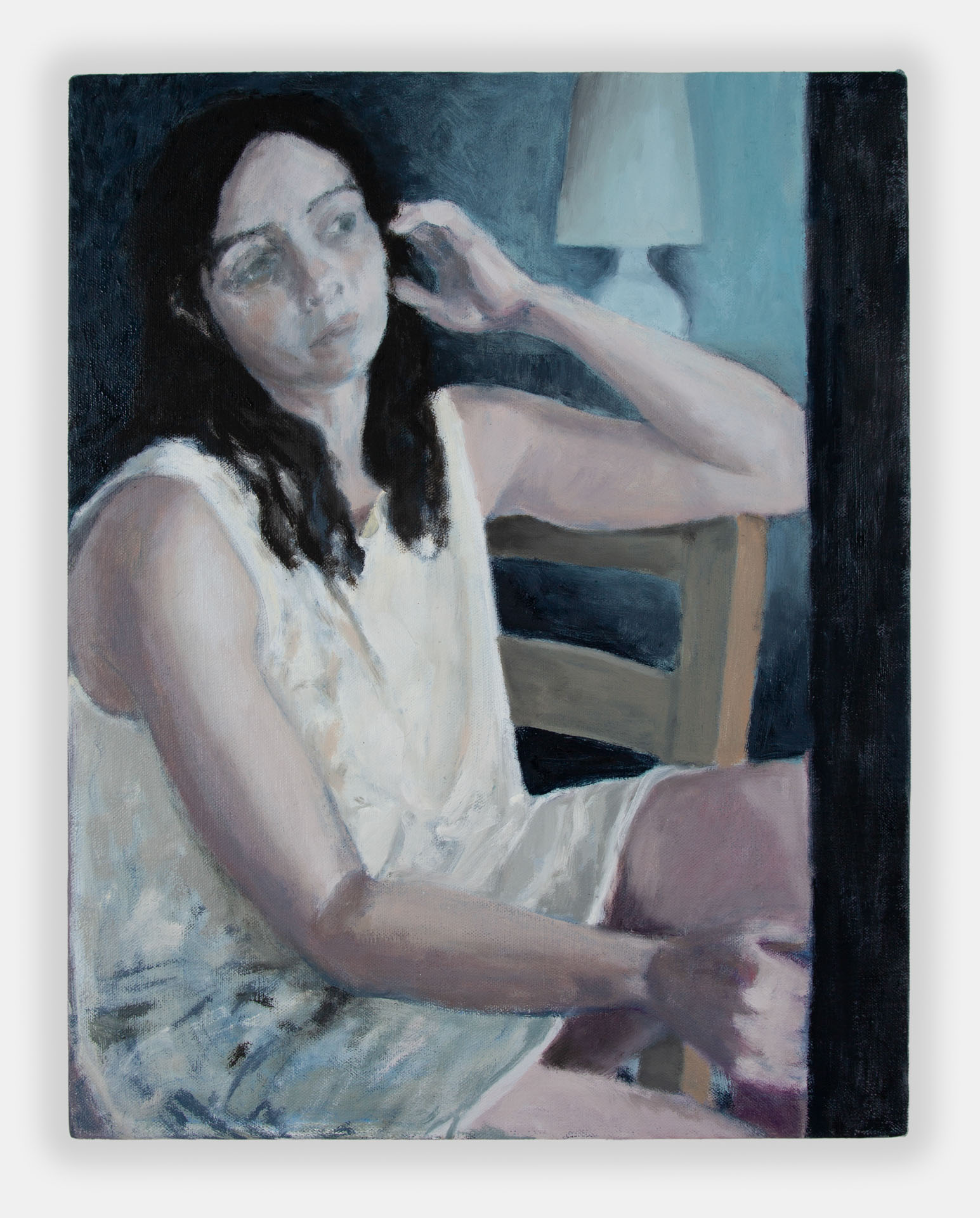 Carleen at Home, 2025, Oil on linen, 16x20"