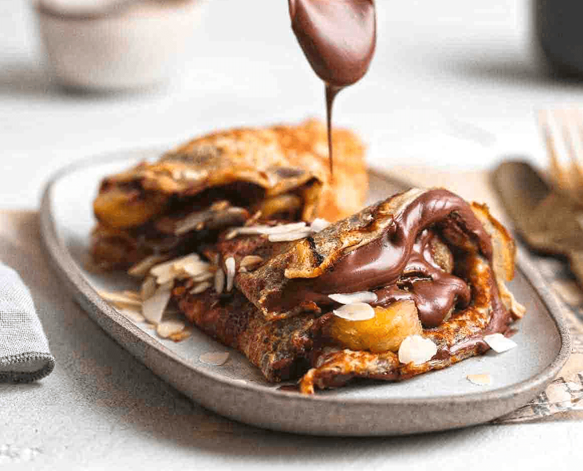 banana royale, crepe de nutella y banana