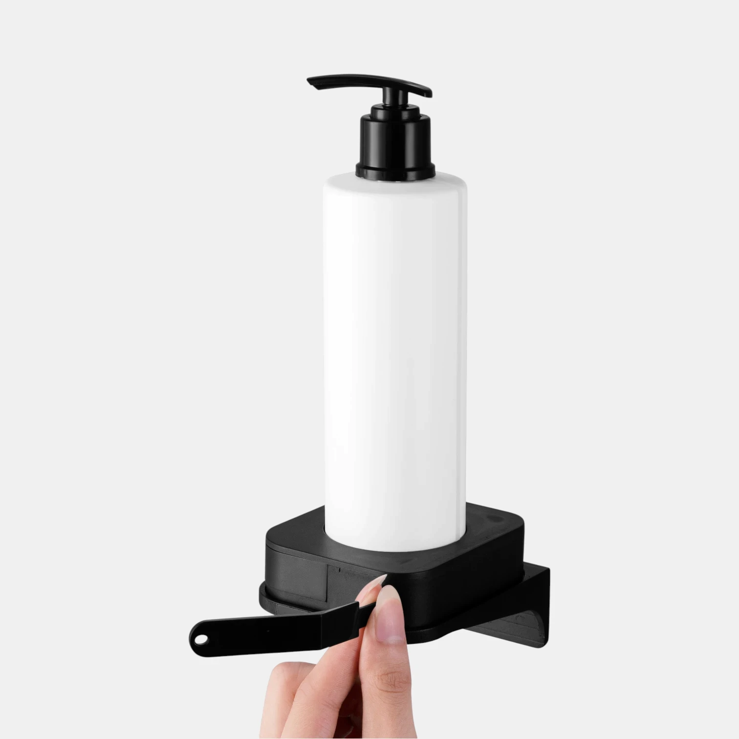 Eco-friendly tamper-proof soap dispenser bracket for hotel refillable systems, high-quality stainless steel, compatible with 300ml-500ml bottles.