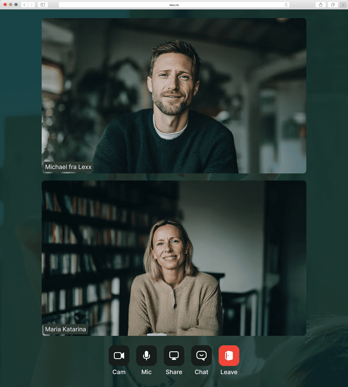 Advokat viser utkast på laptop under videosamtale