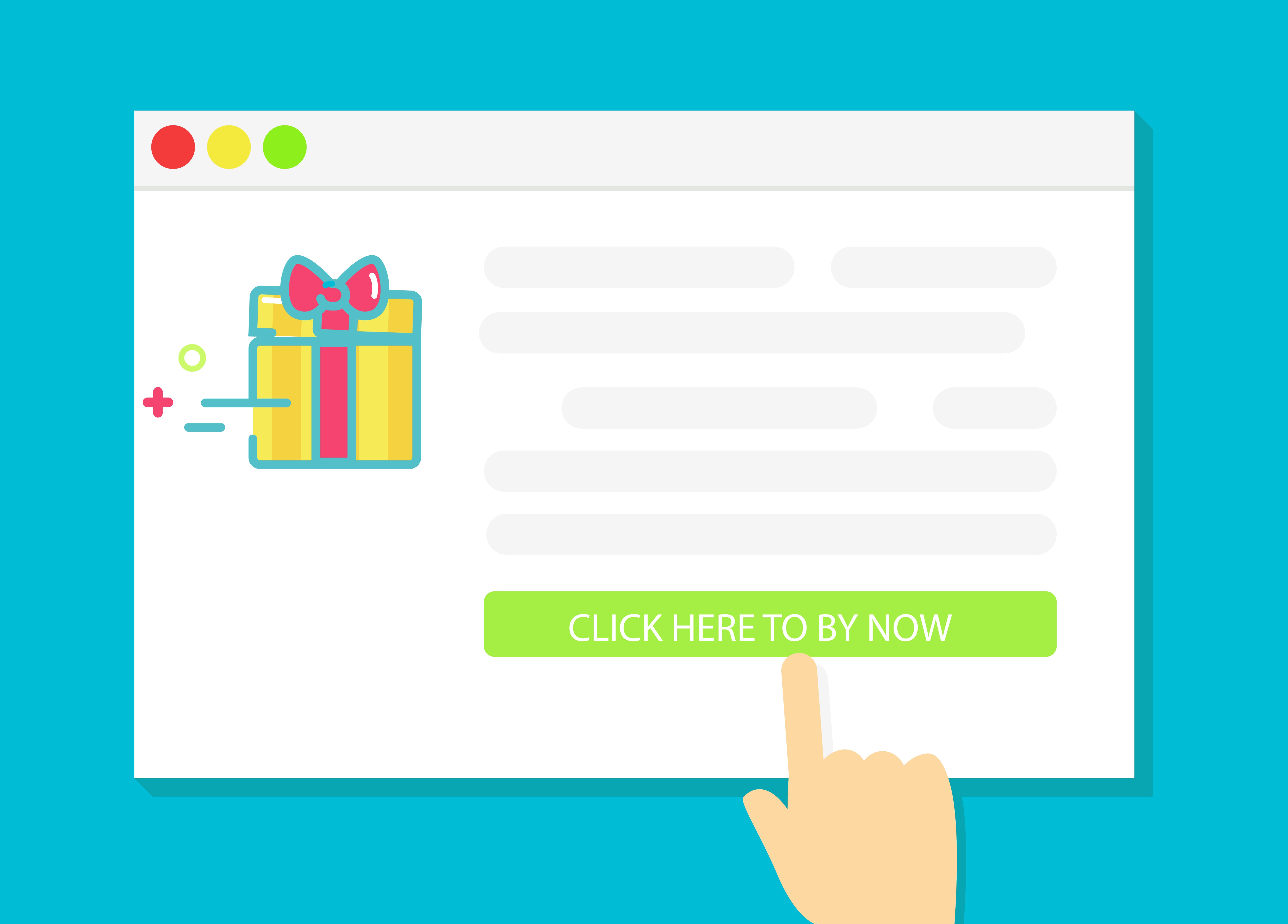 Call-to-action button on landing page