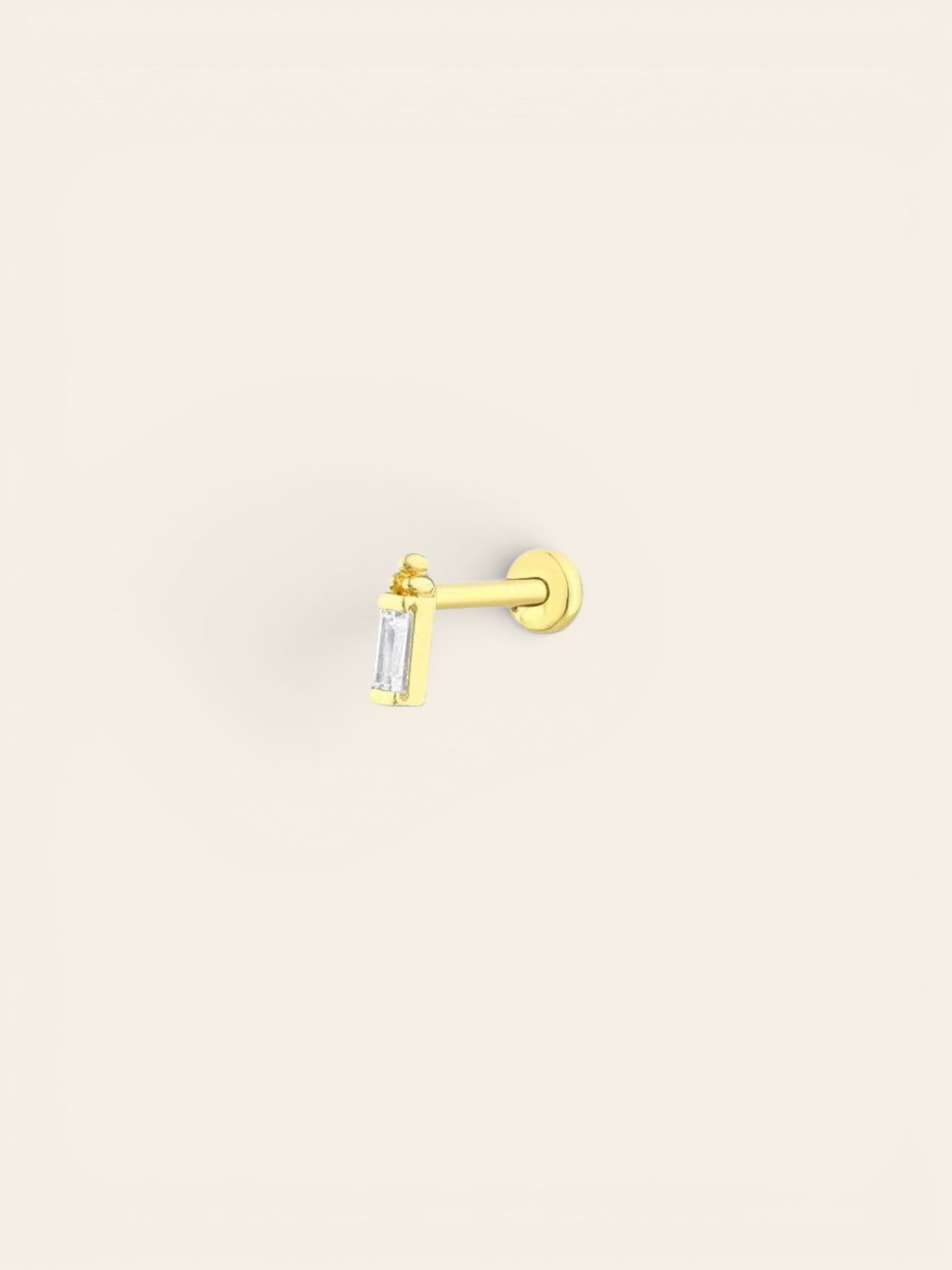 Assos Pırlanta 14 Ayar Altın Baget Taşlı Tragus Piercing