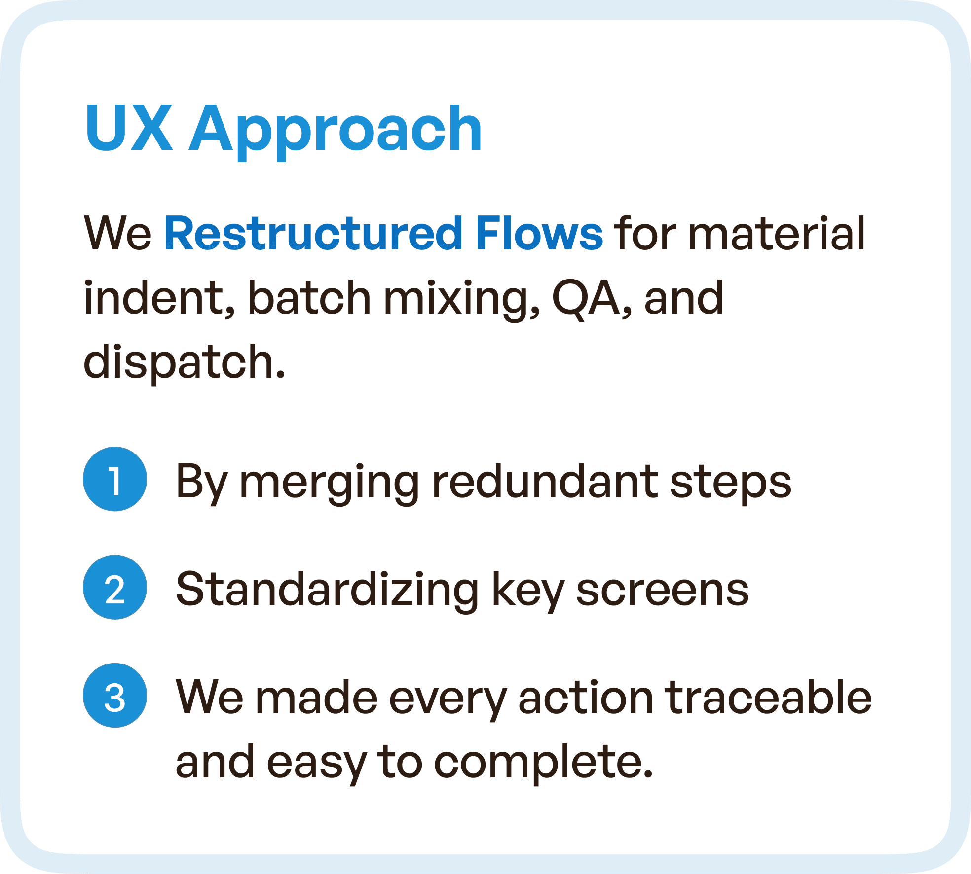 UX Approach points