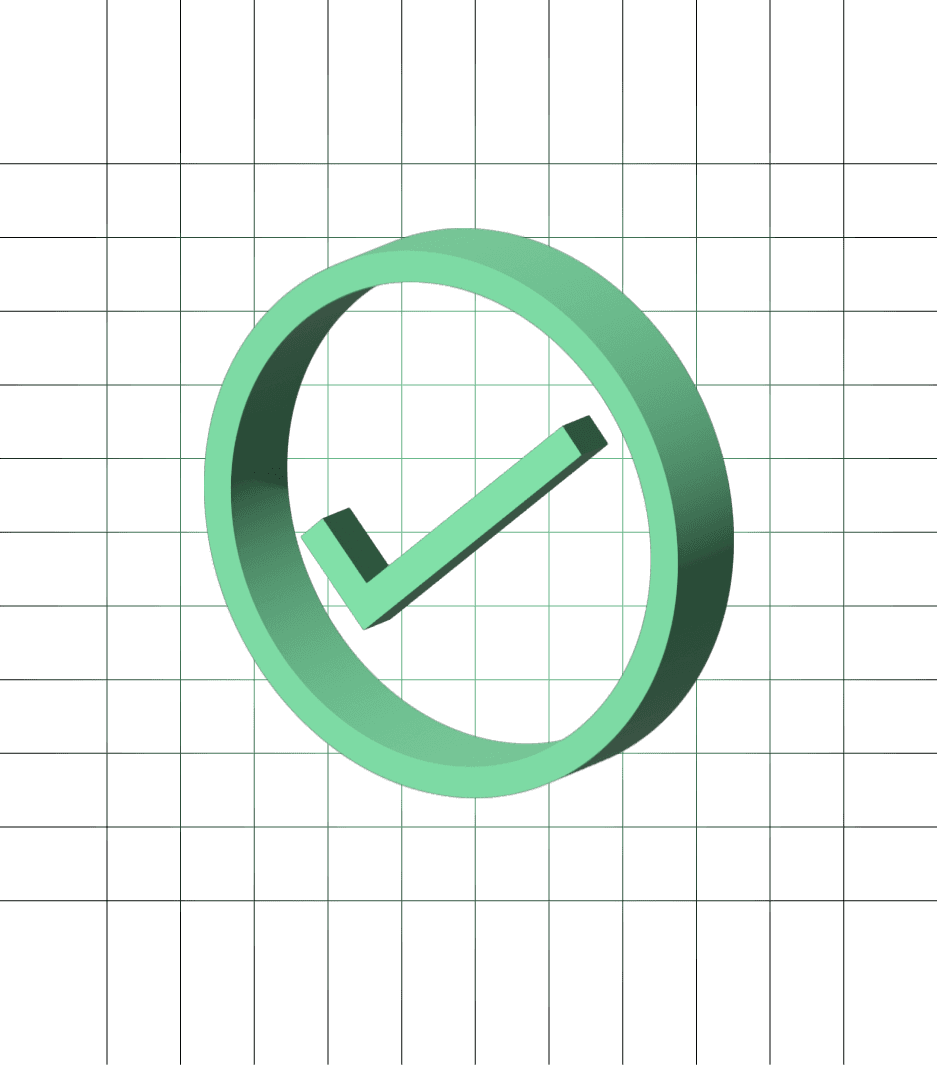 Kreis mit Haken als Symbol für erfolgreich abgeschlossene Projekte.