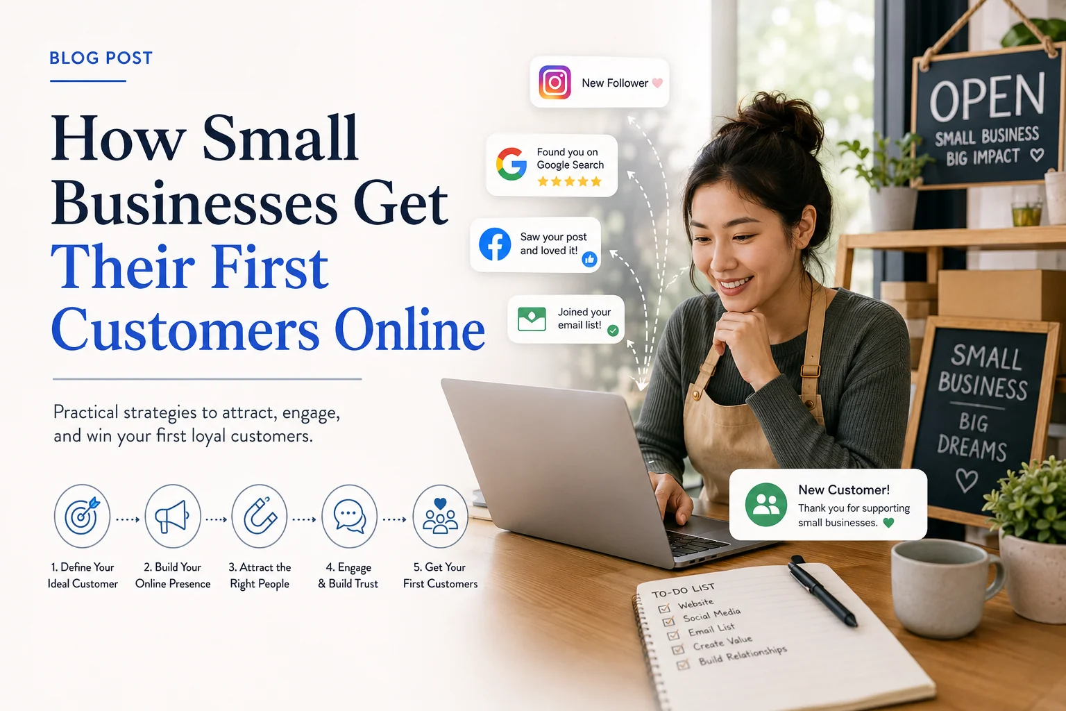 Business owner at her laptop watching the new clients roll in on her website.