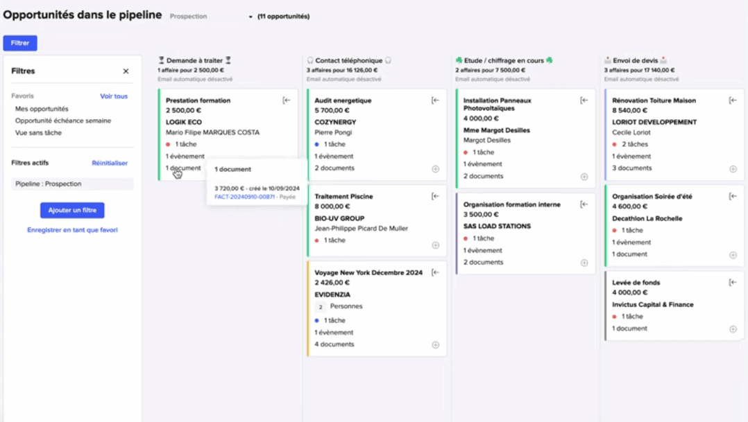 Sellsy CRM Avis - Pipeline