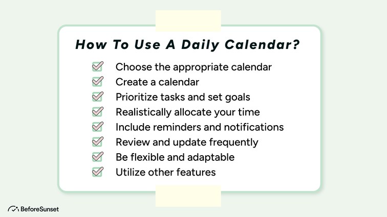 How To Use A Daily Calendar?