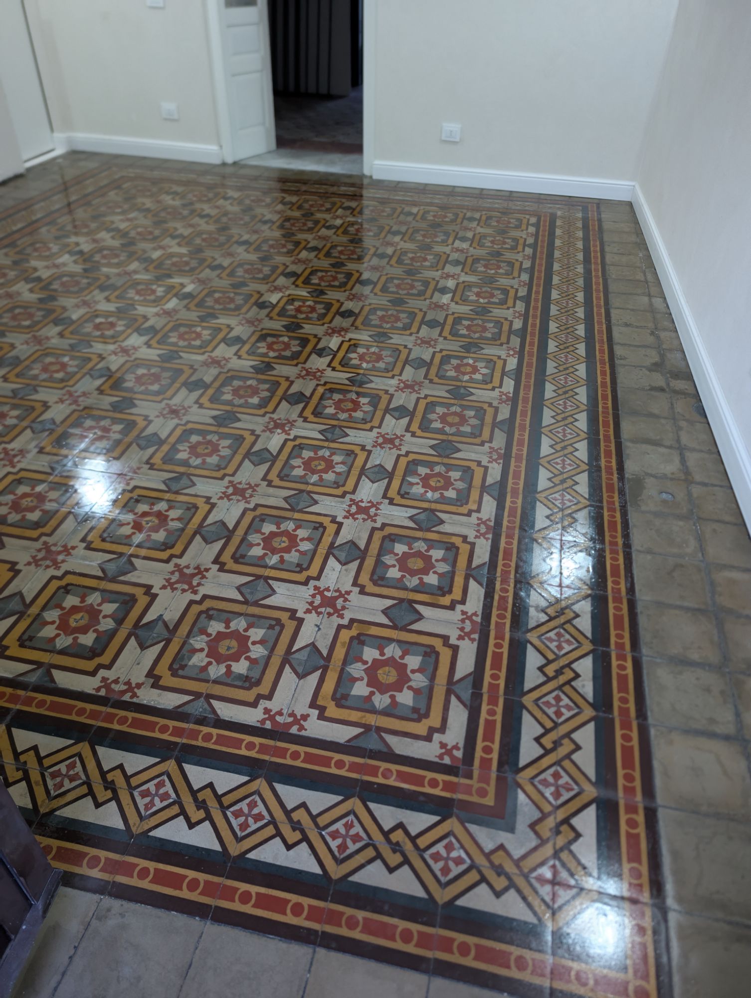Period cement tiles, after treatment