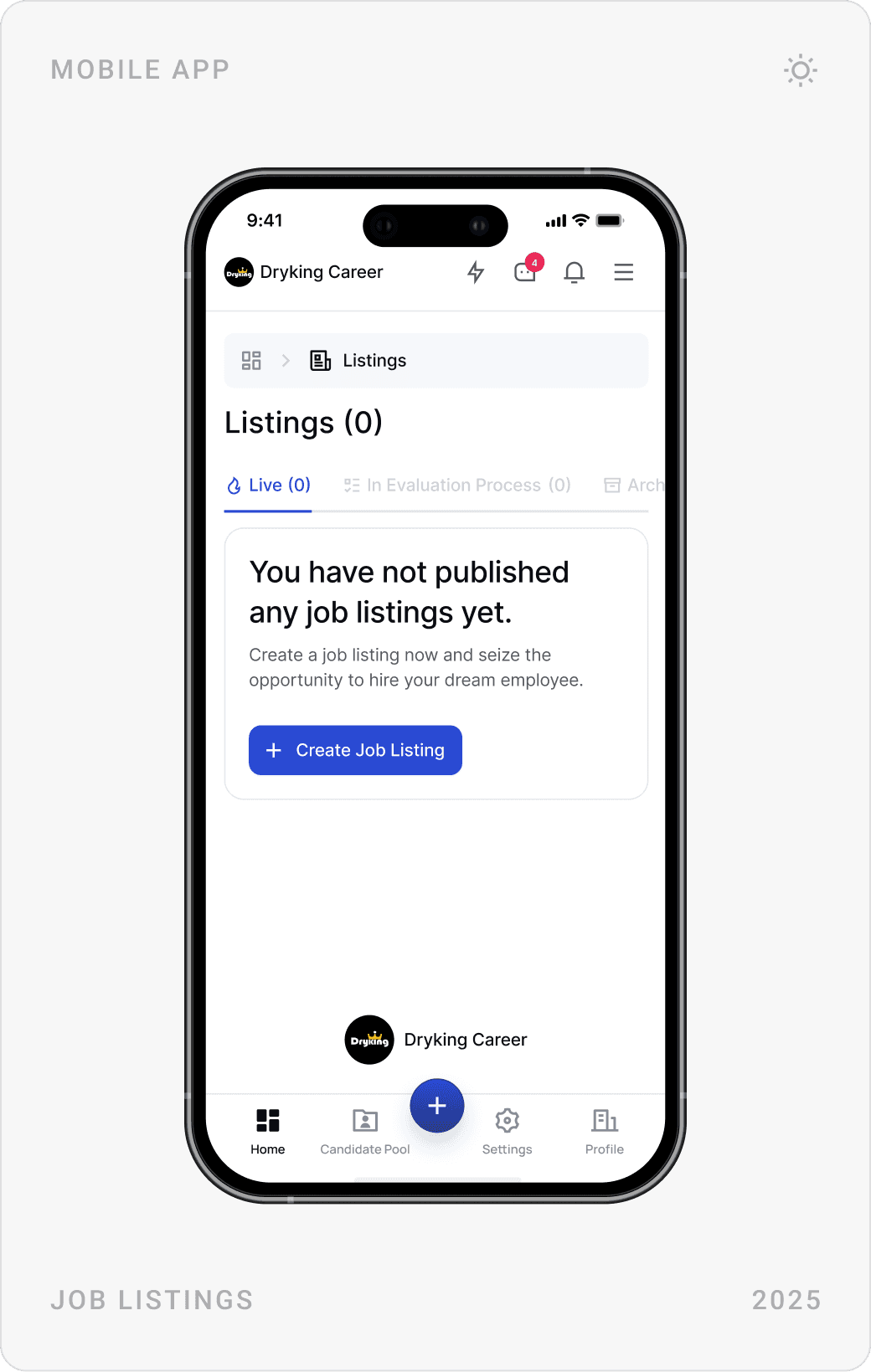 Clean Empty State Job Listings Mobile Design