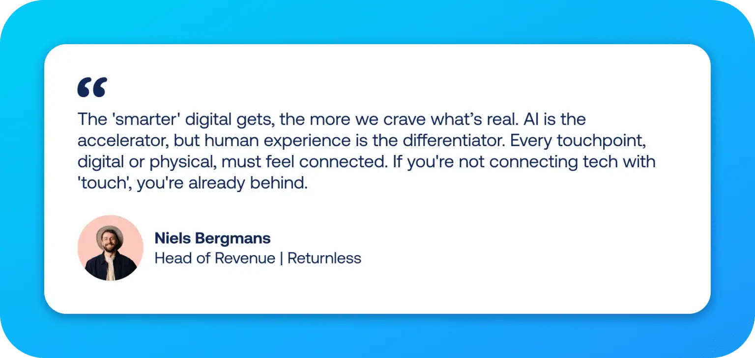 Niels Bergmans, Head of Revenue at Returnless, explaining why post-purchase experience drives loyalty in modern e-commerce