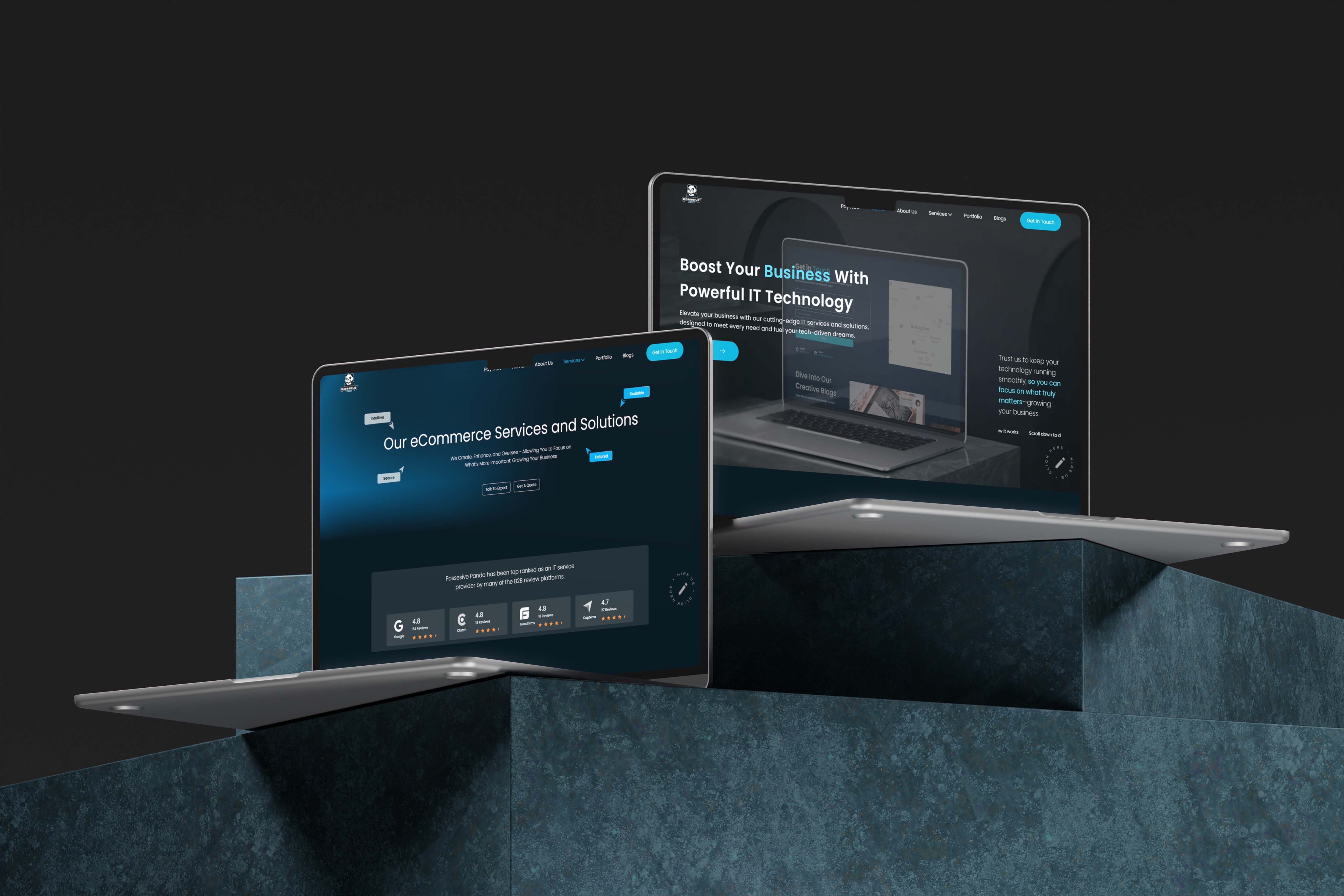 Women On Neon Background