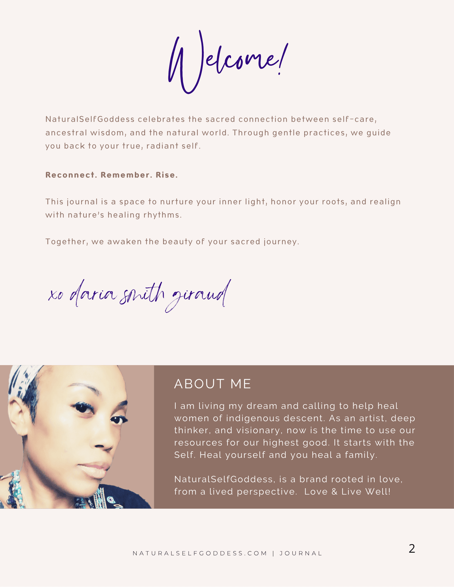 welcome page of workbook