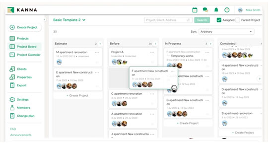Project board | Kanna
