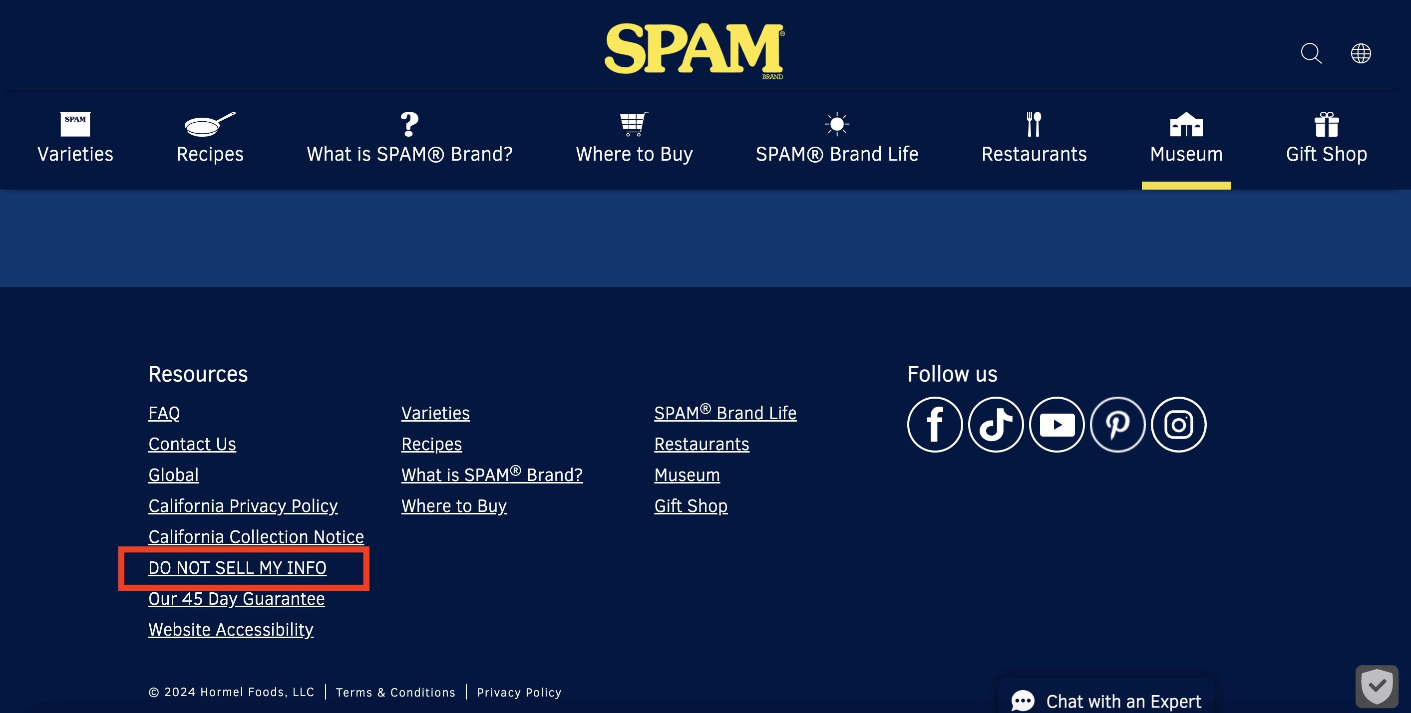 spam website museum