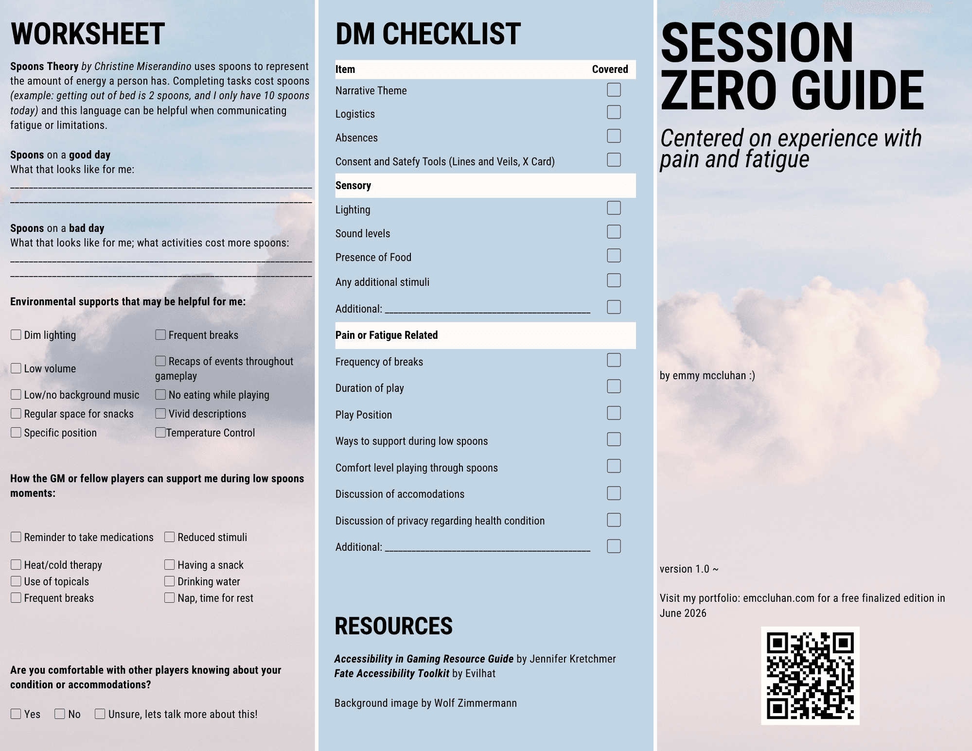 Image of Session Zero Guide brochure