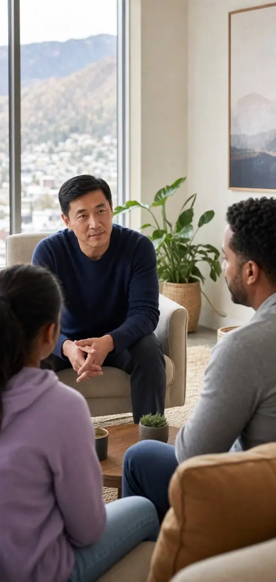 Small group participating in a counseling session