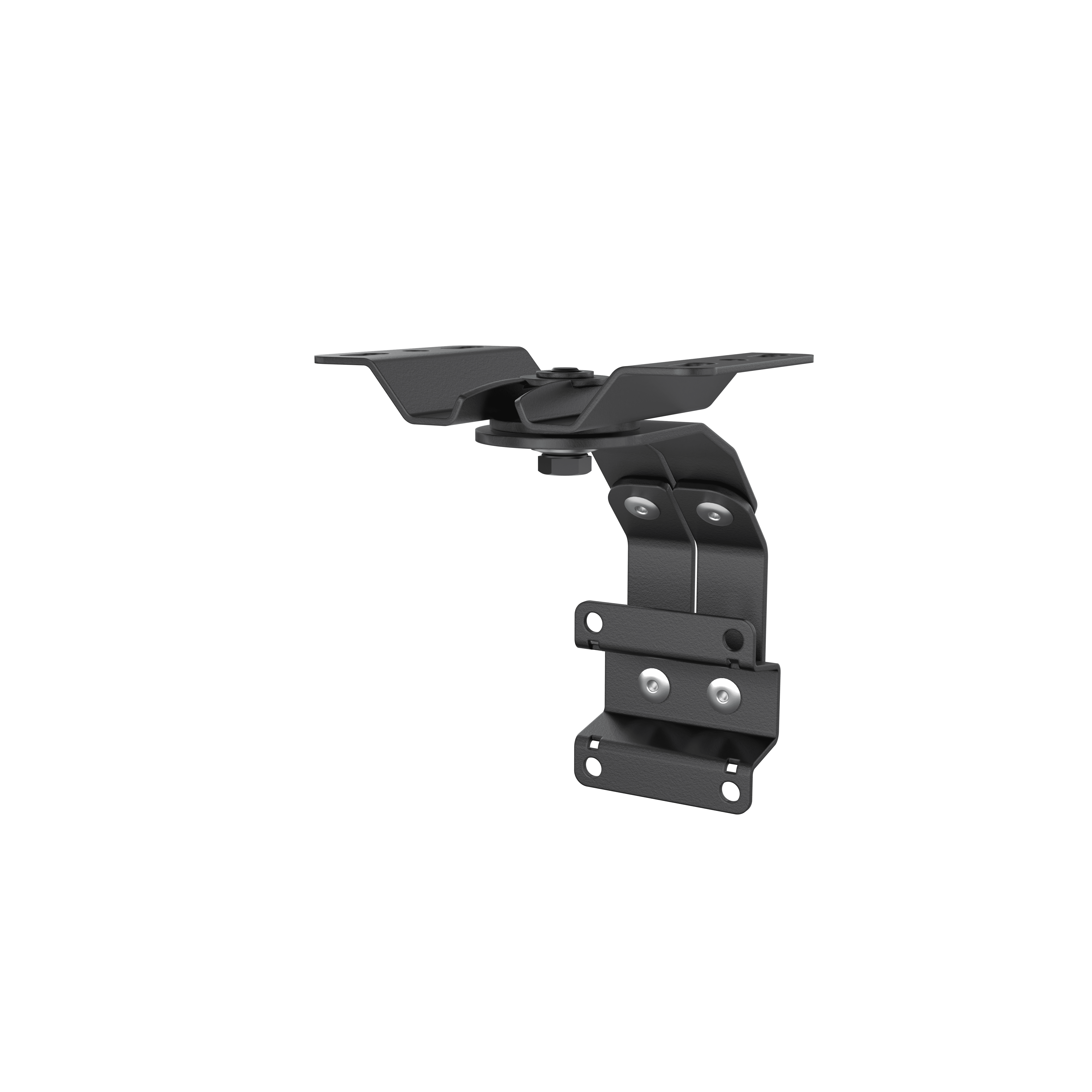 Black metal bracket with bolts