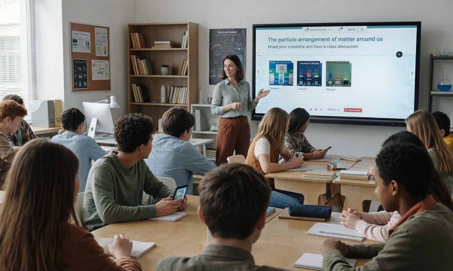 A collaborative plenary lesson where student-created projects become shared classroom discussion.