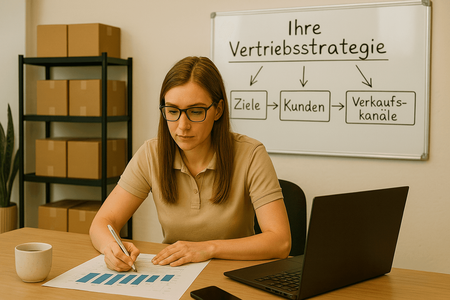 Unglückliche Händlerin (ChatGPT)