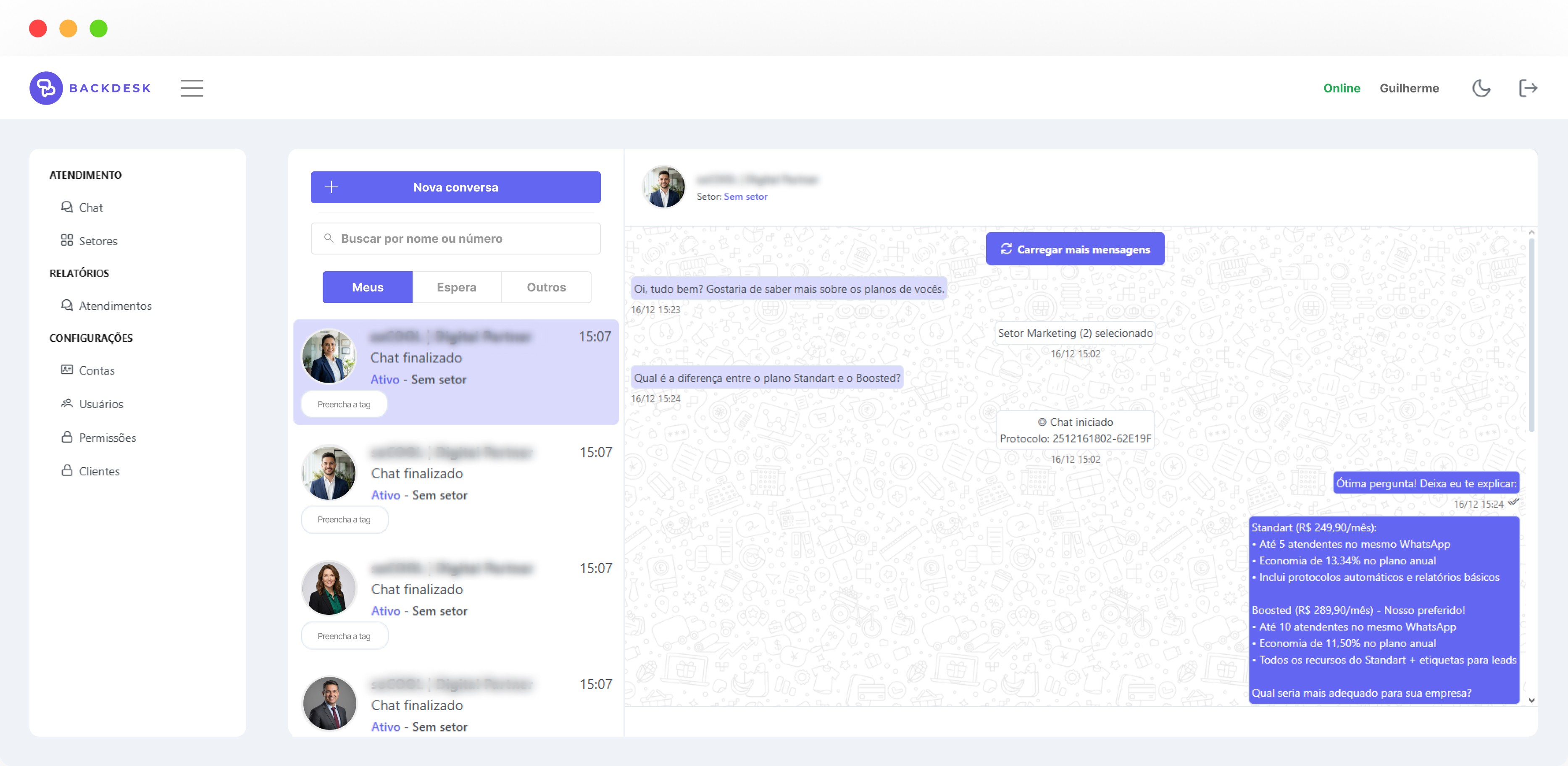 Atendimento Via Whatsapp