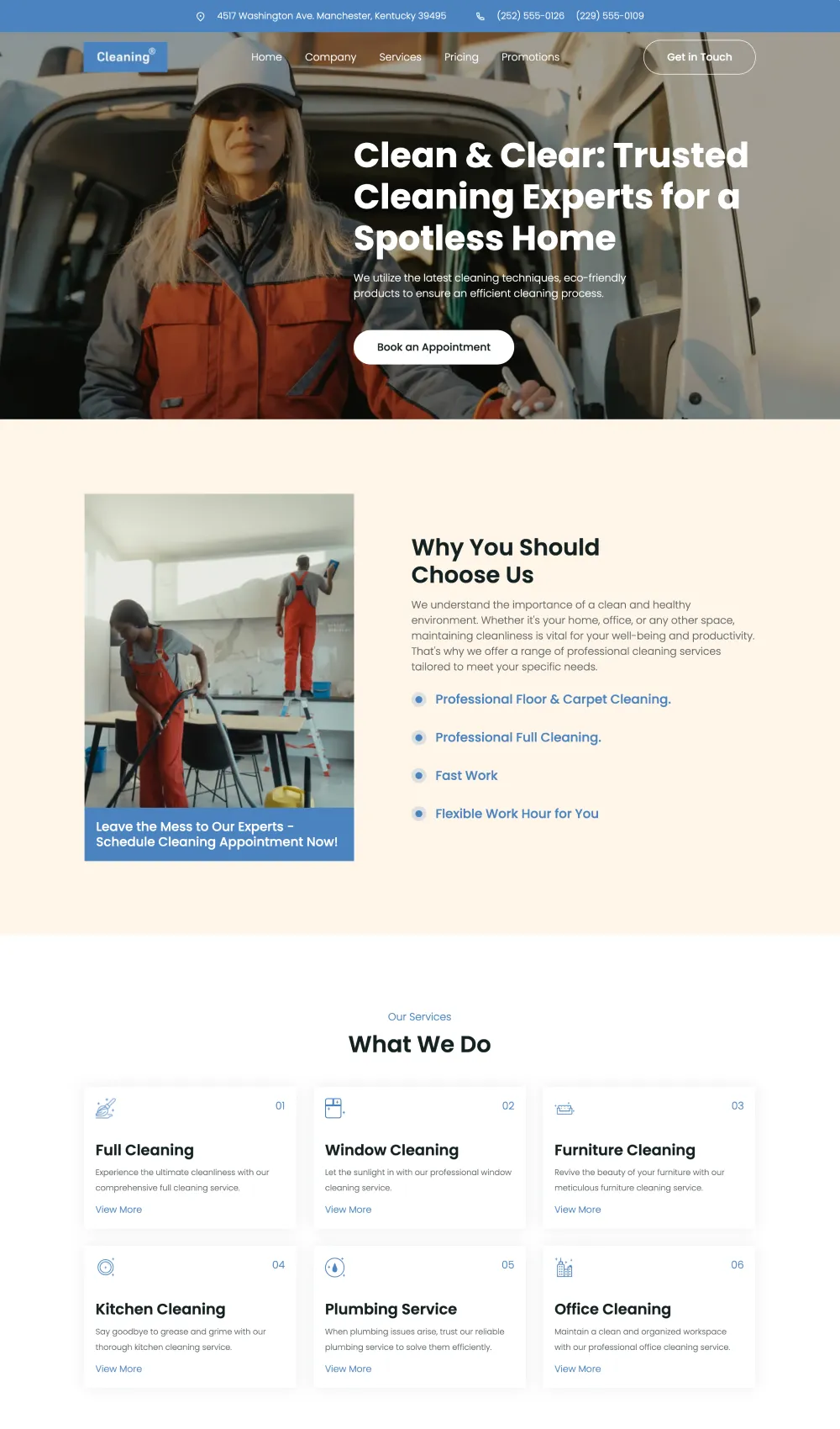 Cleaning Services Website Design