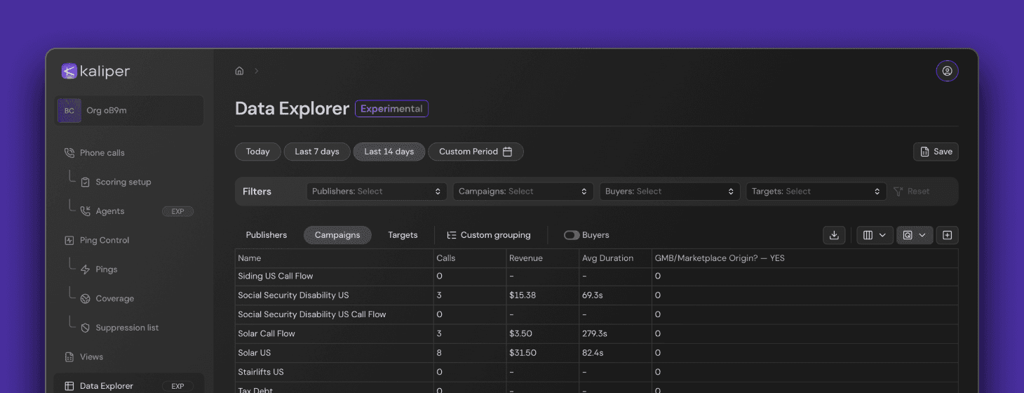 Coverage module screenshot