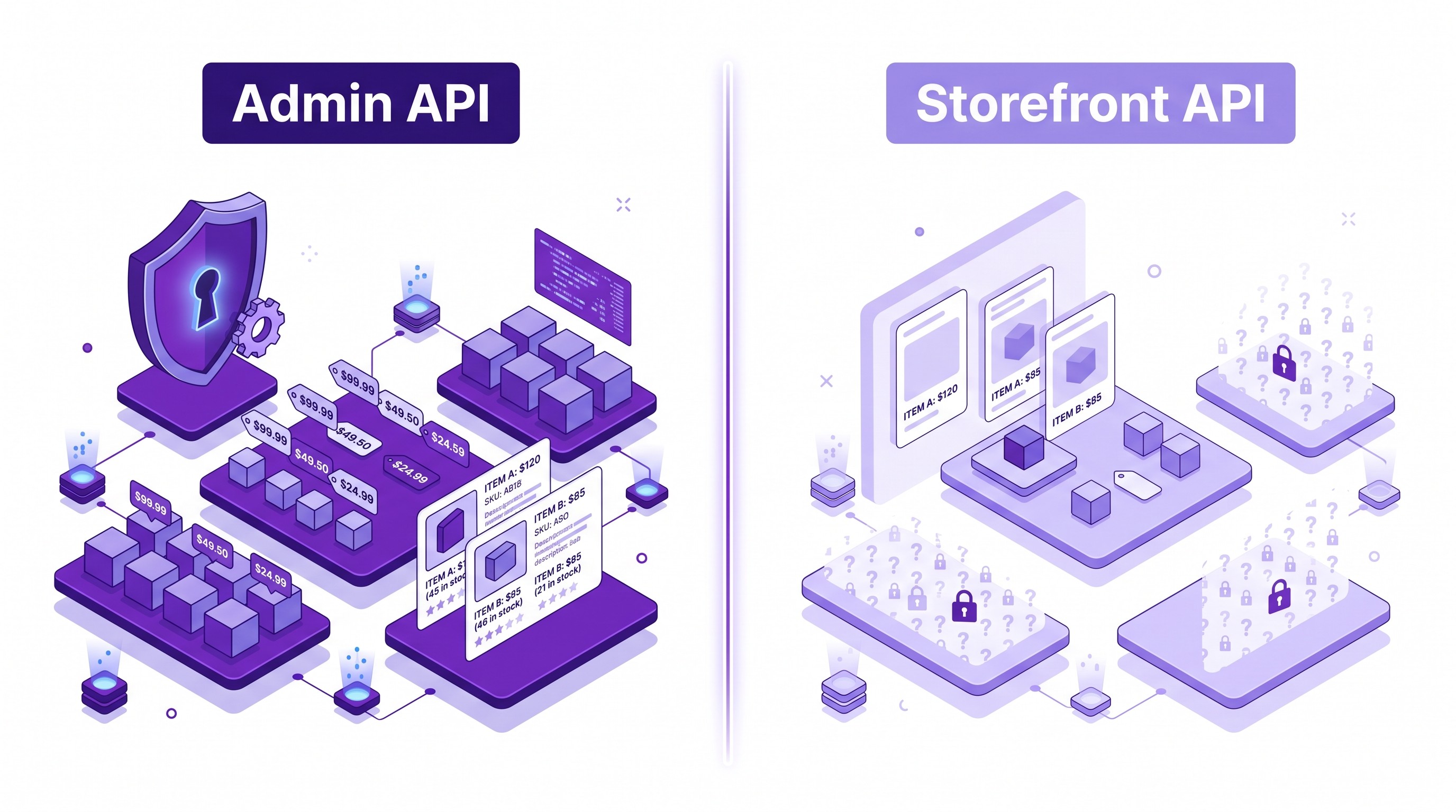 Admin API versus Storefront API data access layers in Shopify MCP setup