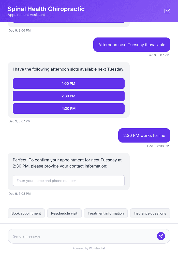 Chiropractor Appointment AI Agent Template
