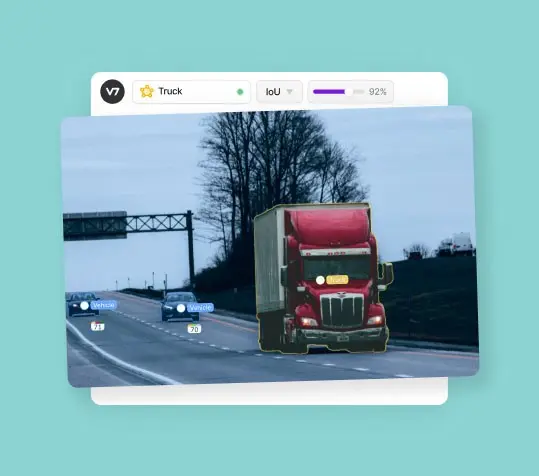 Truck and vehicles detected on highway